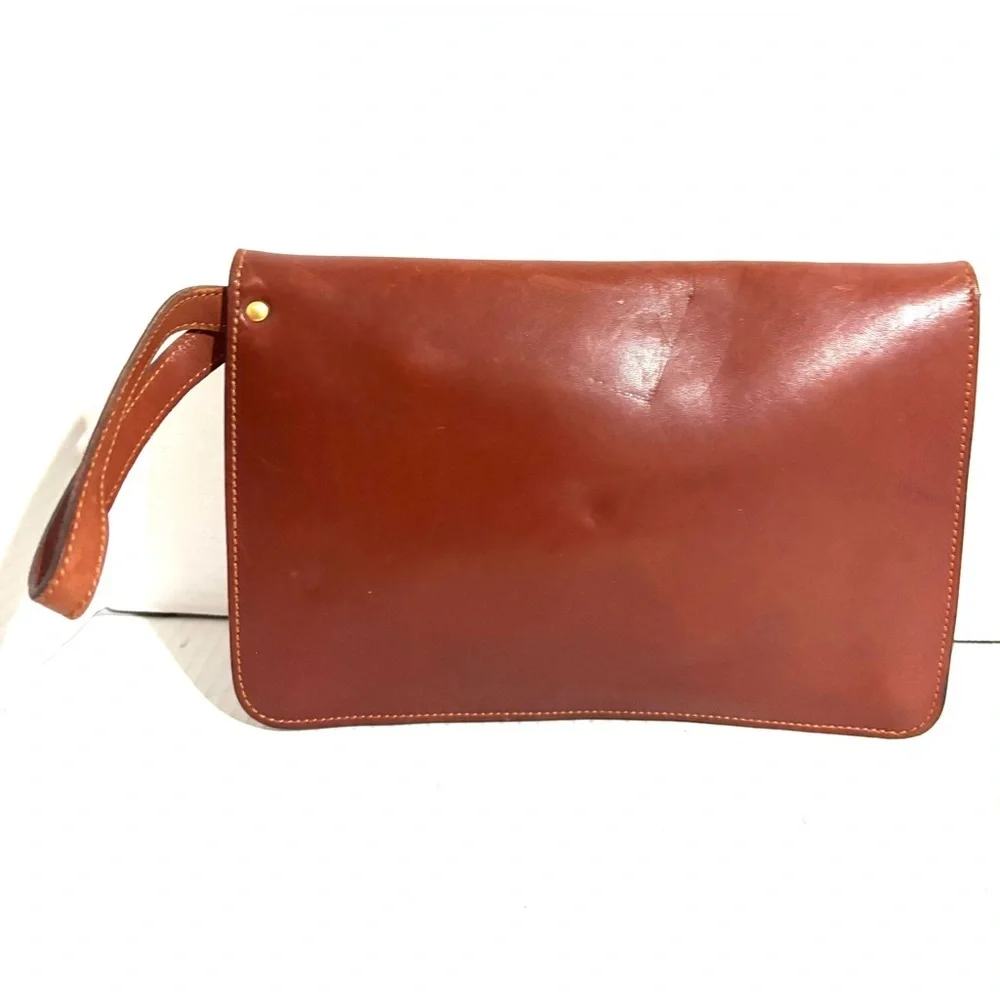 Vintage unisex wristlet wallet Brown Leather Bag